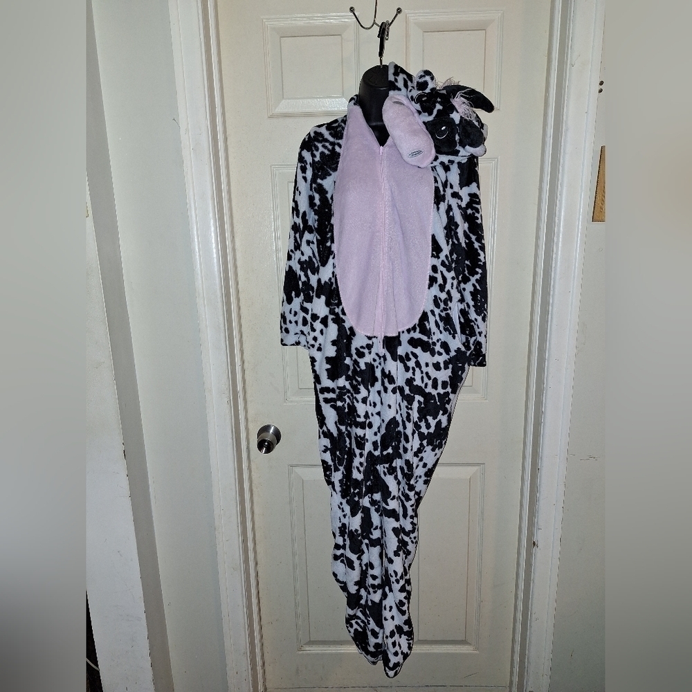 Secret Treasures Black and White Cow Print Onesie with Light Pink Inner